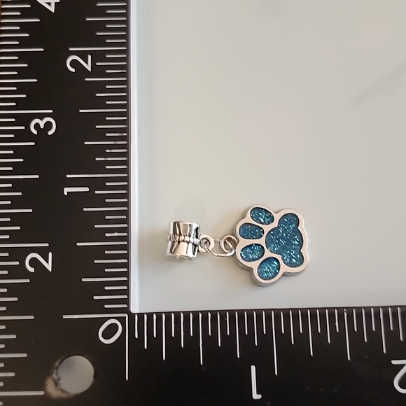 Sparkle Paw Print BRACELET Charm Compatable With Pandora - Picture 2 of 2